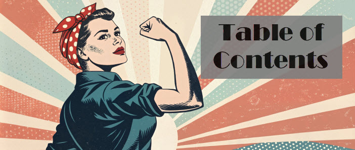 illustration of Rosie the Riveter with the words Table of Contents